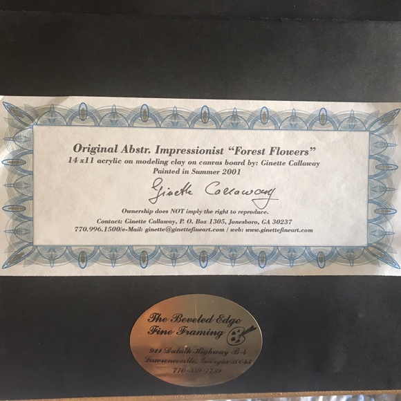 GINETTE CALLAWAY Acrylic Painting Gorgeous Frame 14X11 Color of Y… - Picture 10 of 10